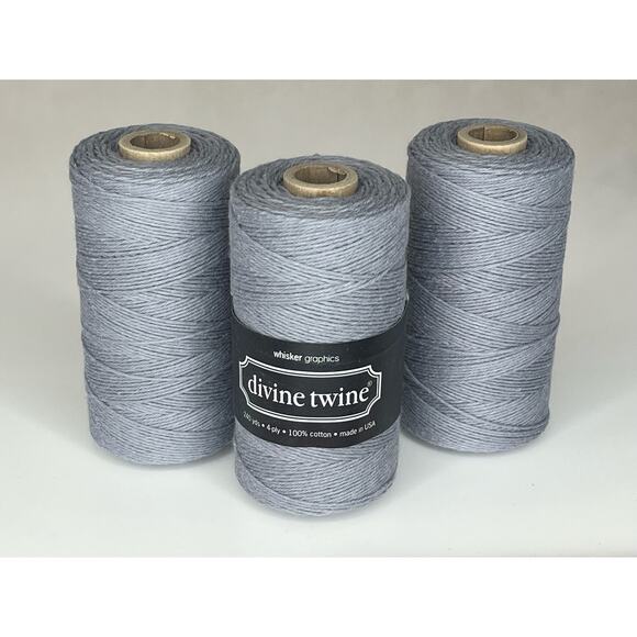 NEW (3) Divine Bakers Twine 100% Cotton 240 Yards, 4 PLY Gray Silver String NWT - Picture 4 of 5